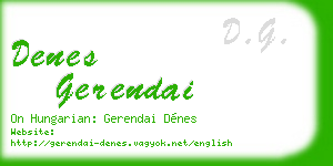 denes gerendai business card